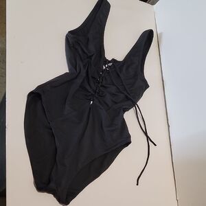 Onia Black Lace-Up Swimsuit